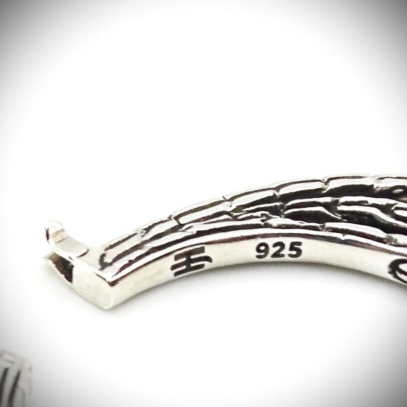 JOHN HARDY Sterling Silver Chain Collection Medium Hoop Earrings - Picture 10 of 11